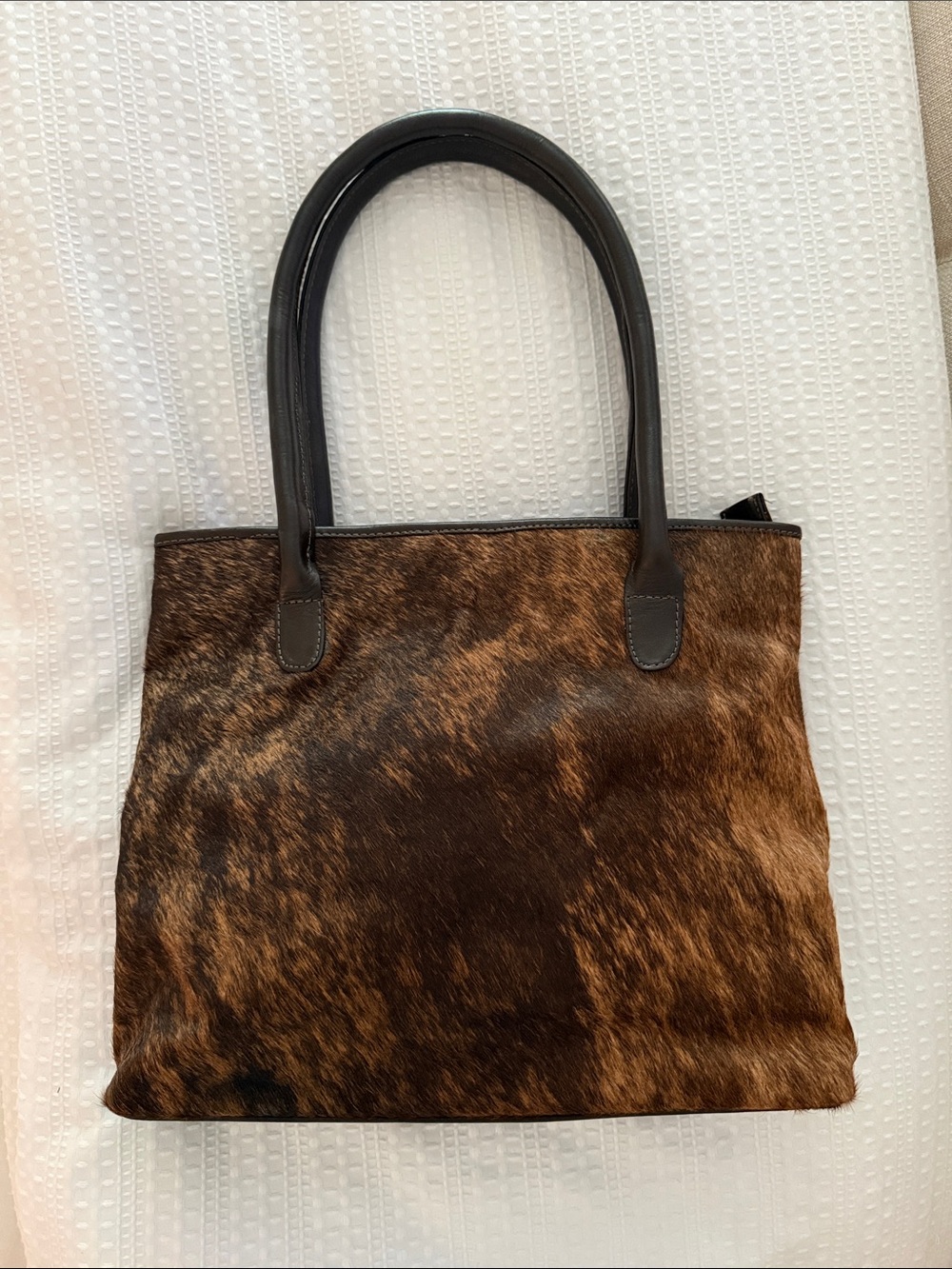 Classic Brown Haircalf Tote Bag - Unbranded; Purchased in Jackson Hole Square